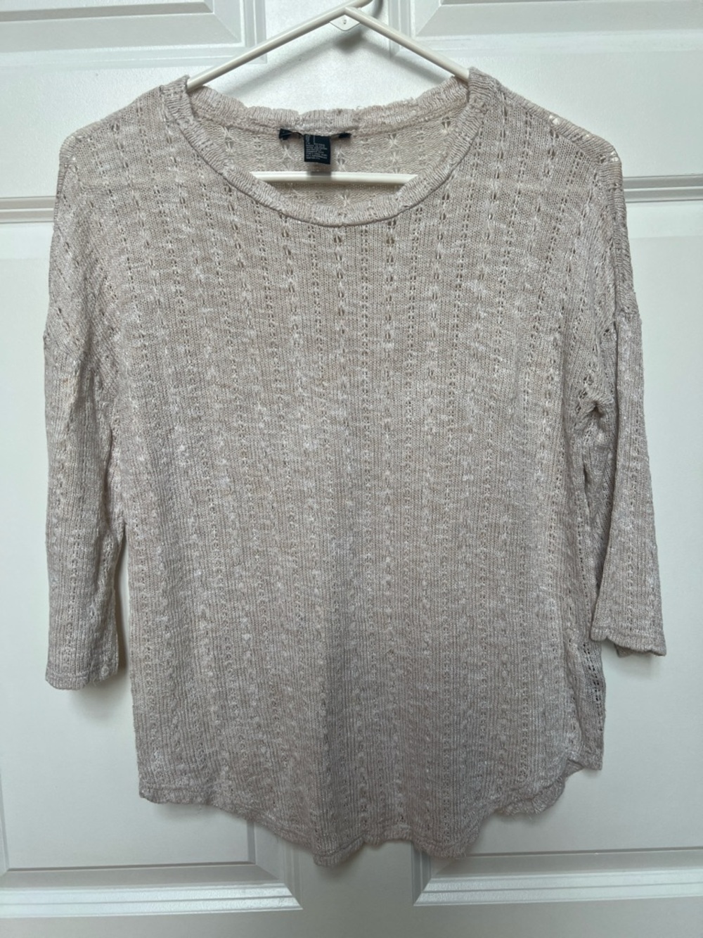 Forever 21 Light Beige Knit Long Sleeve Top